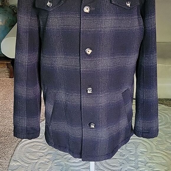 Utex Wool Blend Men's Plaid Coat Jacket Size M - Picture 4 of 15
